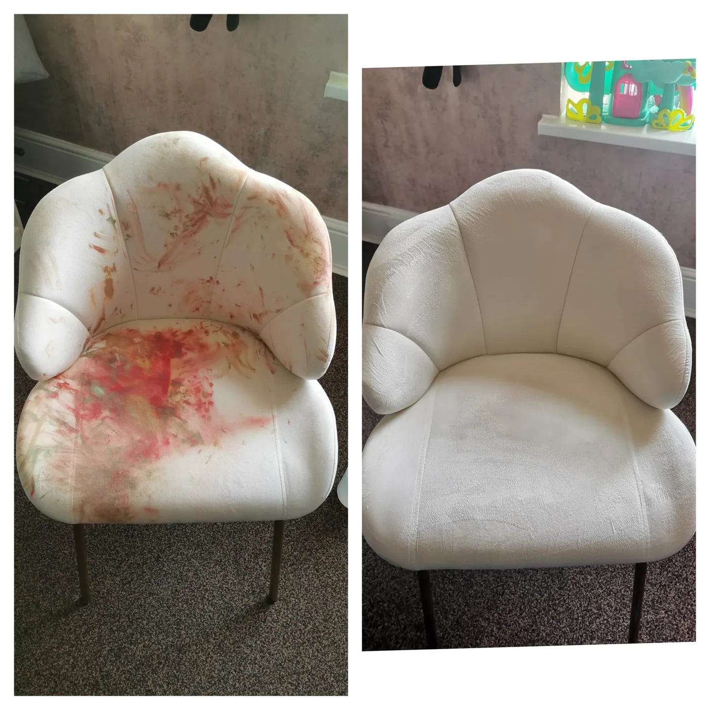 White chair stain removal